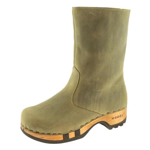 Woody Damen Rose Halblange Stiefel, Olive, 41 EU von Woody