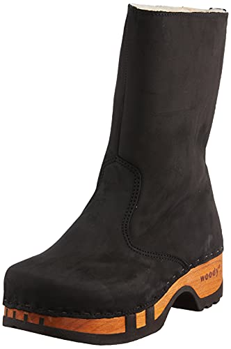 Woody Damen Rose Stiefelette, geöltes Leder Nero, 40 EU von woody