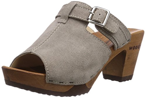 Woody Damen Samina Pantoletten, Grau (Taupe), 36 von Woody