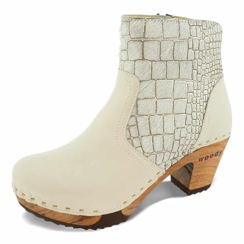 woody Damen Tanja Clog Stiefelette, Creme-Cocco Silver, 37 EU woody Damen Tanja Clog Stiefelette, Creme-Cocco Silver, 37 EU von woody
