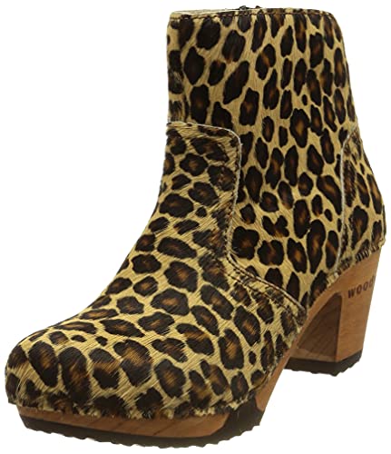 Woody Damen Tanja Stiefelette, Fell Leopard, 36 EU von Woody