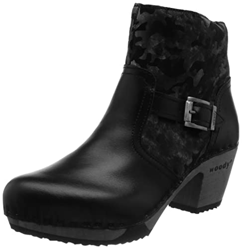 Woody Damen Tina Stiefelette, Nappa schwarz-antrasit, 36 EU von Woody