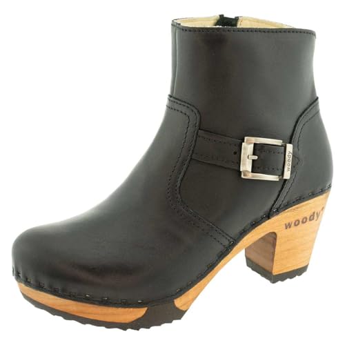 woody Damen Tina Clog Stiefelette, Nero, 39 EU von woody