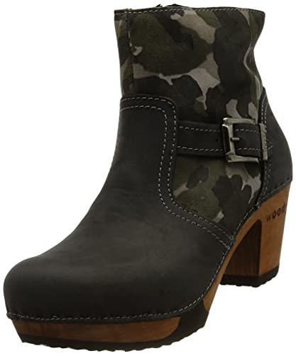 Woody Damen Tina Stiefelette, geöltes Leder Grigio-Leder Bedruckt Camouflage, 40 EU von Woody