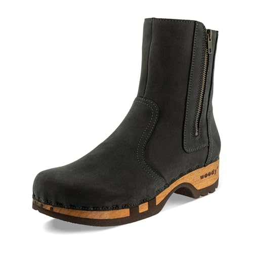 woody Damen Veronika Clog Stiefelette, Nero, 42 EU von woody