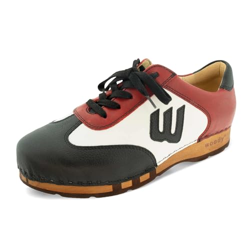 woody Herren Niki Clog Sneaker, Cervo Nero-Rosso, 41 EU von woody