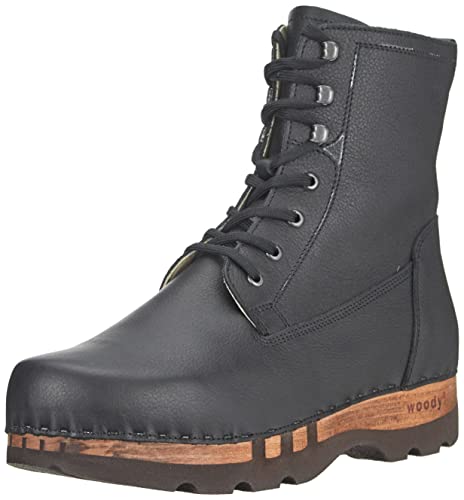 woody Herren Paul Halblange Stiefel, Glattes Leder, Schwarz, 47 EU von woody