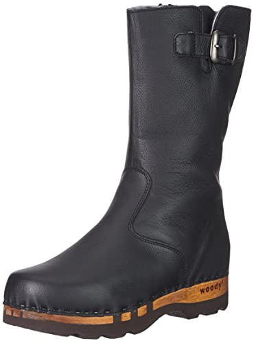 Woody Herren Sandro Halblange Stiefel, Glattleder Nero, 40 EU von Woody