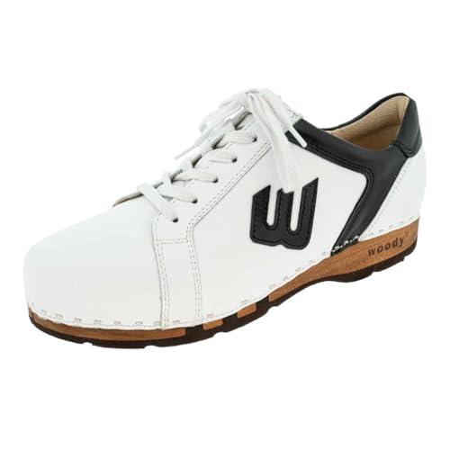 woody Herren Wayne Clog Sneaker, Weiss-Schwarz, 48 EU von woody
