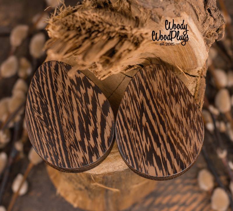 Tropfenförmige Wenge-Holz-Plugs | Tropfenförmige, Doppelt Ausgestellte Holz-Ohrstöpsel Paar 11/16" Bis 2'' 18mm 40mm Tropfenförmige Wenge-Holz-Plugs | Tropfenförmige, Doppelt Ausgestellte Holz-Ohrstöpsel Paar 11/16" Bis 2'' 18mm 40mm von WoodyWoodPlugs