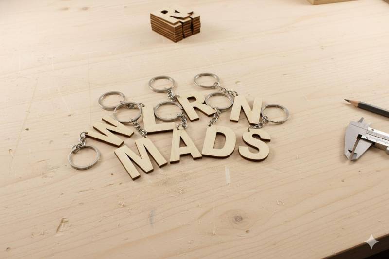 Birkensperrholz Buchstabe Schlüsselbund Personalisierte Alphabet Schlüsselanhänger von EngraveCrafted