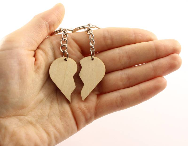 Herz Schlüsselanhänger Set Blanko Birken Sperrholz von EngraveCrafted