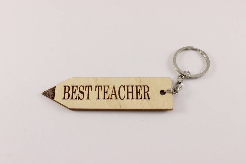 Personalisierte Bleistift Keychain | Birkensperrholz Lehrer Geschenk von EngraveCrafted