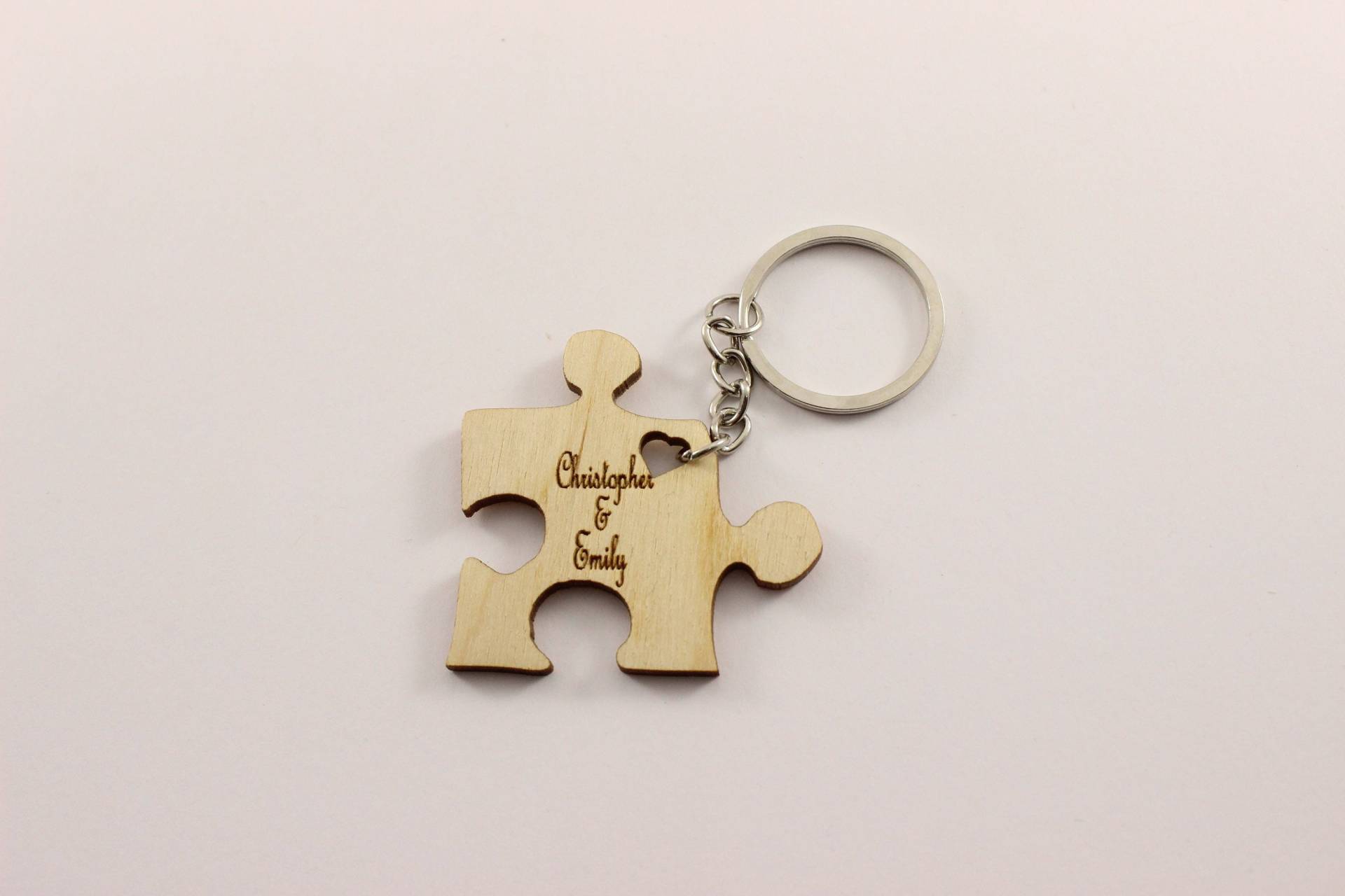 Personalisierte Puzzle Schlüsselanhänger Birkensperrholz Hochzeit Gunsten von EngraveCrafted