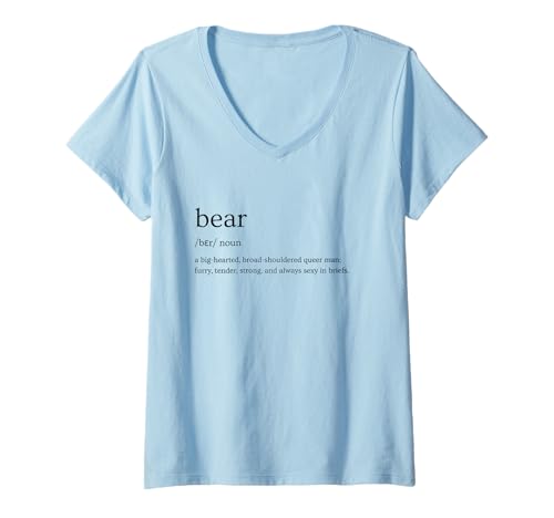Damen Bear Definition Queer Gay Culture Lustiges Retro Pride Design T-Shirt mit V-Ausschnitt Damen Bear Definition Queer Gay Culture Lustiges Retro Pride Design T-Shirt mit V-Ausschnitt von WoofyBriefs
