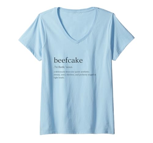 Damen Beefcake Bear Definition Homosexuell Lustiger Queer Retro Pride Humor T-Shirt mit V-Ausschnitt Damen Beefcake Bear Definition Homosexuell Lustiger Queer Retro Pride Humor T-Shirt mit V-Ausschnitt von WoofyBriefs