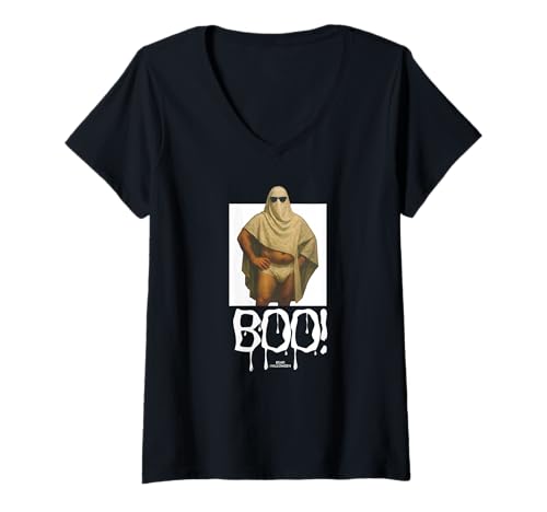 Damen Lustiger gruseliger Halloween-Beefcake mit Gay Bear Ghost Boo T-Shirt mit V-Ausschnitt Damen Lustiger gruseliger Halloween-Beefcake mit Gay Bear Ghost Boo T-Shirt mit V-Ausschnitt von WoofyBriefs