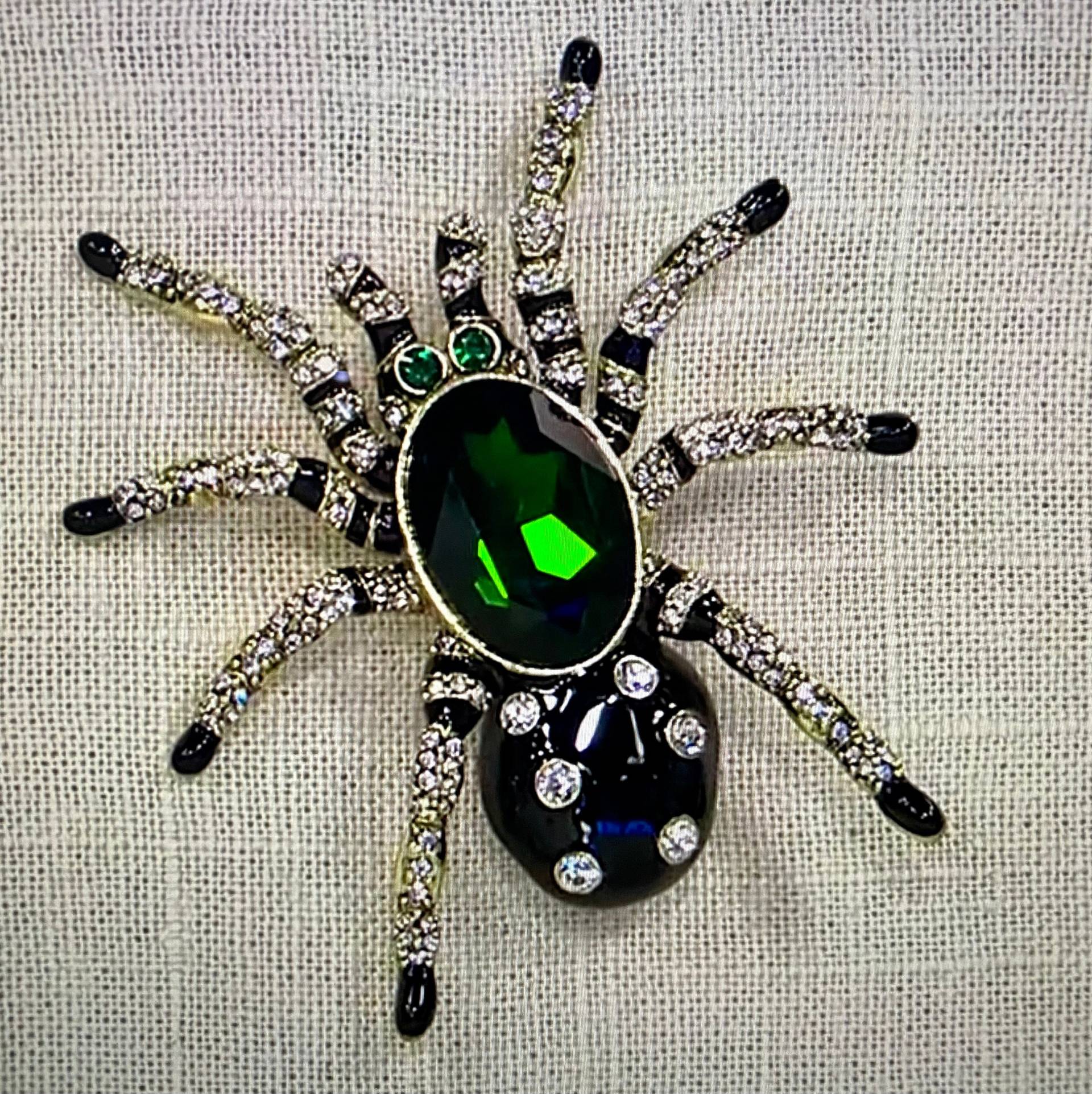 Heidi Daus Leggs Mcdaus Crystal Und Emaille Spider Pin Brosche Swarovski Elements von WoohooDesignerFinds