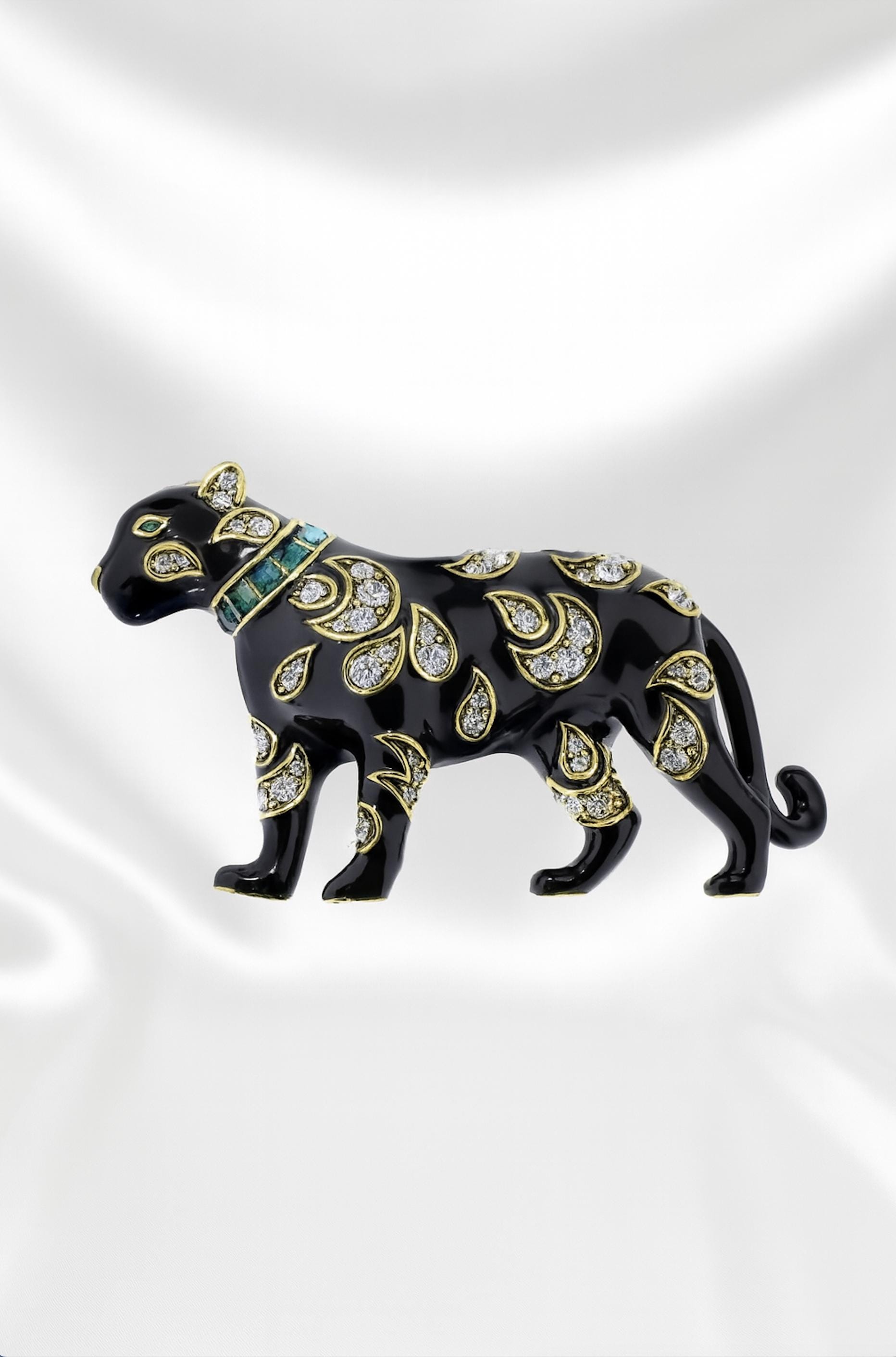 Heidi Daus Precious Panther Emaille Kristall Brosche - Schwarze Mit Diamant & Smaragd Kristallen Jungle Cat Statement Pin Ganz Neu Heidi Daus Precious Panther Emaille Kristall Brosche - Schwarze Mit Diamant & Smaragd Kristallen Jungle Cat Statement Pin Ganz Neu von WoohooDesignerFinds