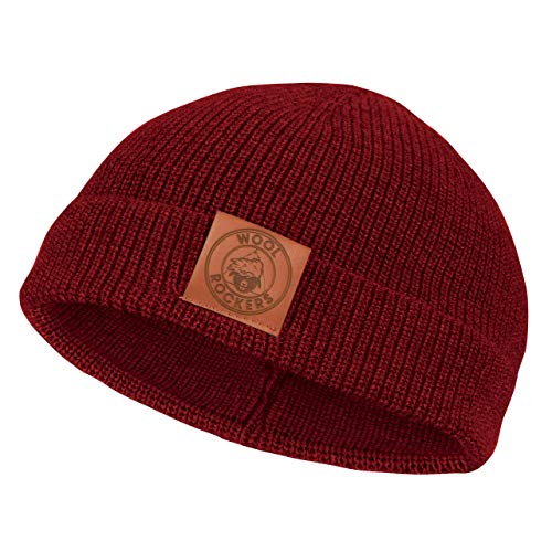 Wool Rockers Merino Mütze, Merino Beanie für Damen und Herren, thermoregulierende Merinowolle, leichte und weiche Strickmütze (Bordeaux) von Wool Rockers