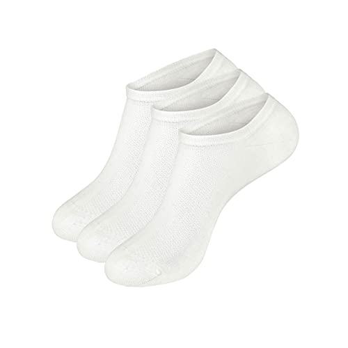 Wool Rockers Merino-Sneaker-Socken, Füßlinge im 3er Pack, für Damen & Herren, für Freizeit & Alltag ideal, atmungsaktive Merino-Sport-Socken (weiß, 39-42) von Wool Rockers