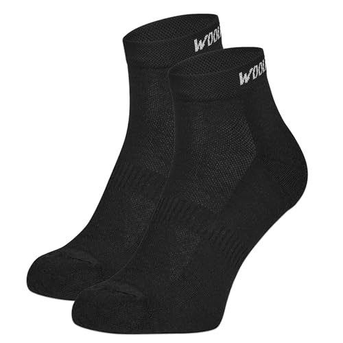 Wool Rockers Merino Socken kurz, Fahrrad- und Radsocken, 2er Pack, für Herren & Damen, atmungsaktiv, optimal gepolstert, 35-38 von Wool Rockers