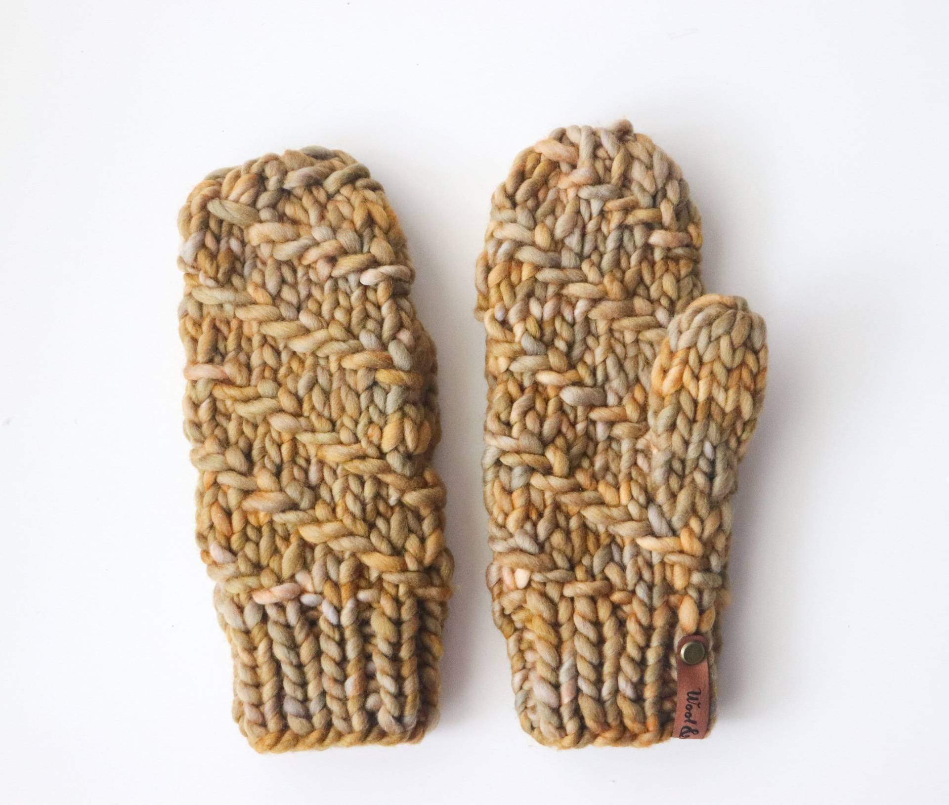 Versandfertig | Strick Mittens Chunky Erwachsene Größe Handgemachtes Geschenk Kleine Leguna von WoolAndKnits