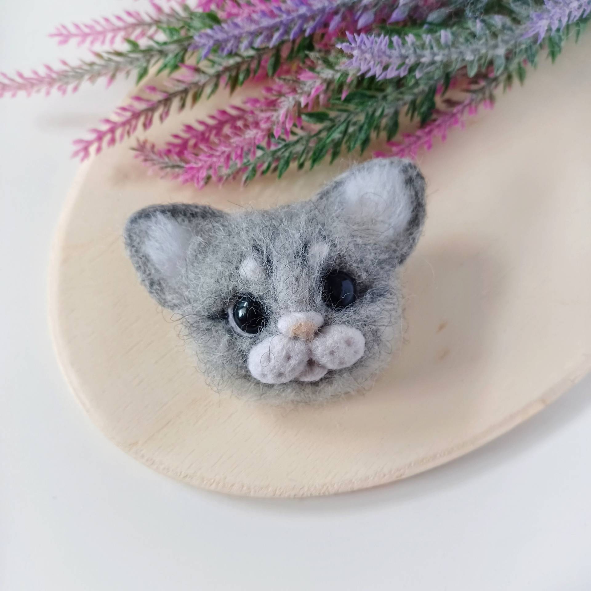 Nadel Gefilzte Katzen Brosche, Kätzchen Filz Tier Woodland Schmuck, Katzen-Liebhaber-Geschenk Für Mädchen von WoolDreamland