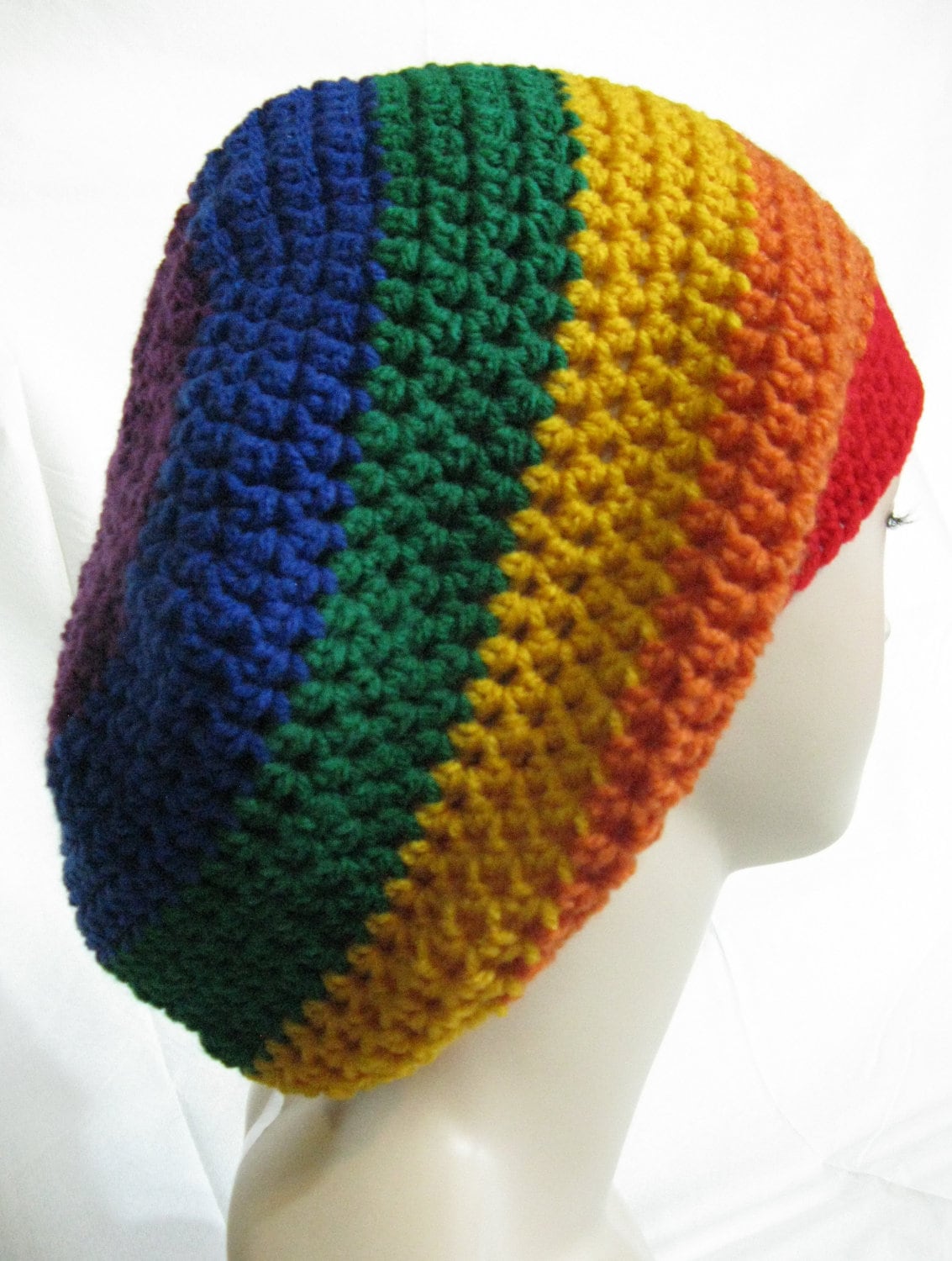 Regenbogen Häkeln Slouchy Beanie Handgemacht Acryl Rasta Tam Regenbogen Häkeln Slouchy Beanie Handgemacht Acryl Rasta Tam von WoolFashion