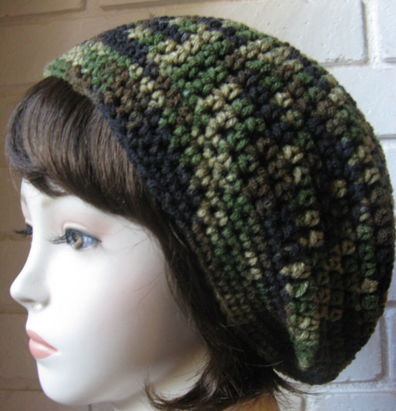 Schwarzes Grünes Hippie Rasta Tam Slouchy Sombrero De Ganchillo Schwarzes Grünes Hippie Rasta Tam Slouchy Sombrero De Ganchillo von WoolFashion