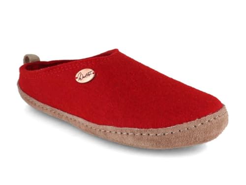 WoolFit Tundra - nachhaltige Filzpantoffeln für Damen und Herren, Rot, Gr. 44 von WoolFit