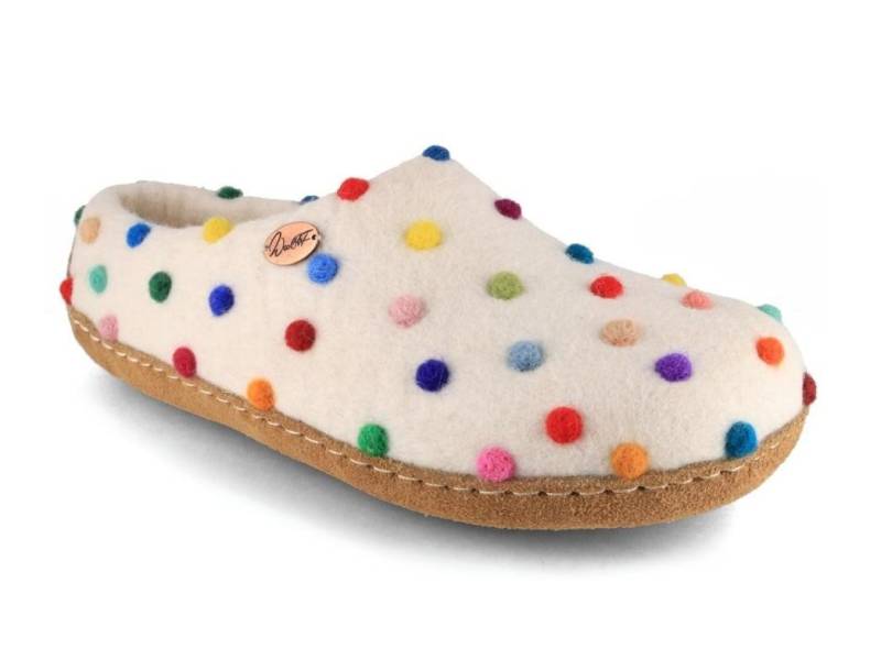WoolFit Barfuß-Hausschuhe Footprint Hausschuh mit selbstformendem Fußbett von WoolFit