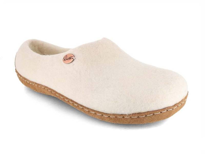 WoolFit Barfuß-Hausschuhe Footprint Hausschuh mit selbstformendem Fußbett von WoolFit