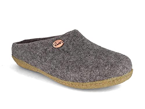 WoolFit Filzpantoffeln „Classic“ Naturgummisohle - Damen & Herren Filz-Pantoffeln mit weichen Filzeinlagen, Hellgrau, Gr. 37 von WoolFit