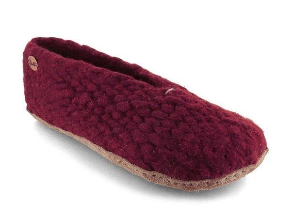WoolFit Handgewebte bunte Hausschuhe "Woolies" aus Wolle für Damen von WoolFit