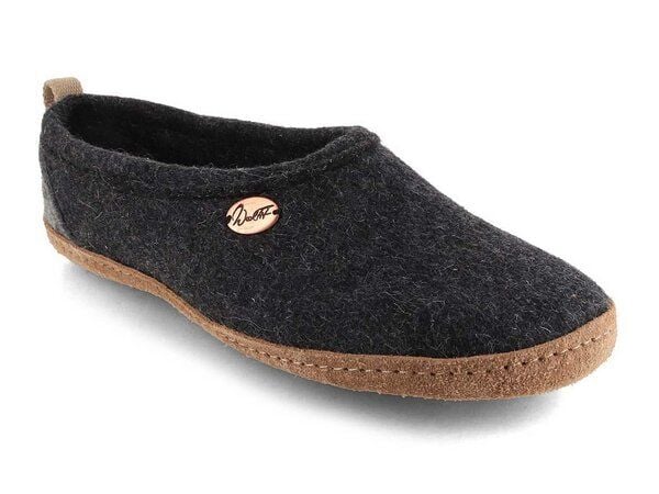 WoolFit Homeoffice Hausschuhe 'Highland' aus 100% Wolle mit vegetabiler Ledersohle von WoolFit