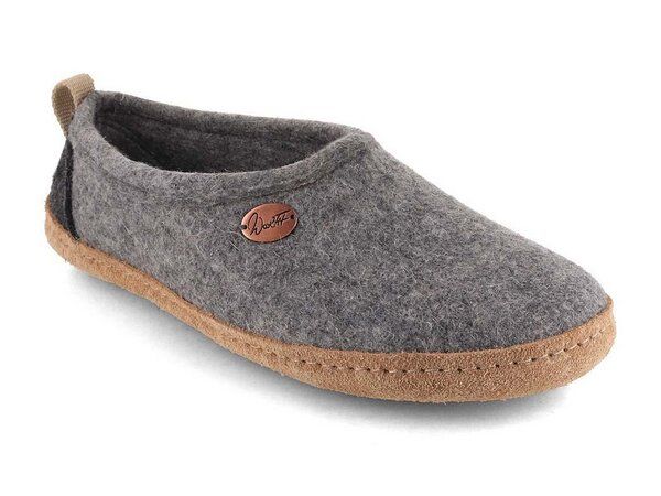 WoolFit Homeoffice Hausschuhe 'Highland' aus 100% Wolle mit vegetabiler Ledersohle von WoolFit