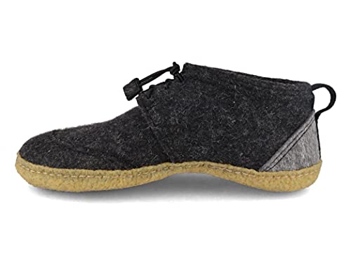 WoolFit Nomad - Barfußschuhe-Hausschuhe Hybrid aus 100% Wolle - Unisex - Ideal zum Barfußlaufen für Anfänger, dunkelgrau, Gr. 37 von WoolFit