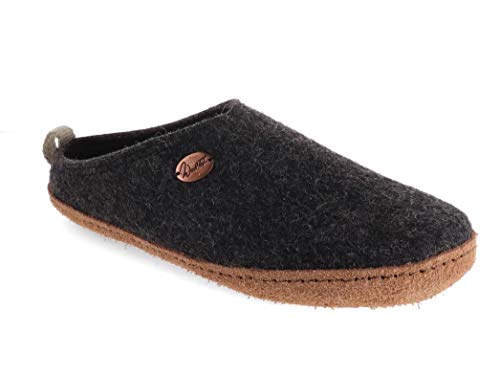 WoolFit Tundra - nachhaltige Filzpantoffeln für Damen und Herren, Dunkelgrau, Gr. 46 von WoolFit