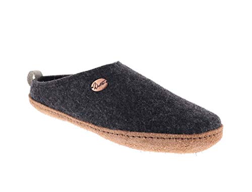 WoolFit Tundra - nachhaltige Filzpantoffeln für Damen und Herren, Dunkelgrau, Gr. 47 von WoolFit