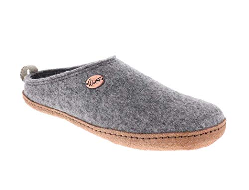 WoolFit Tundra - nachhaltige Filzpantoffeln für Damen und Herren, Hellgrau, Gr. 35 von WoolFit