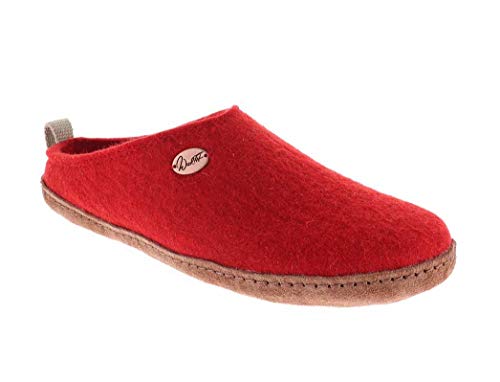 WoolFit Tundra - nachhaltige Filzpantoffeln für Damen und Herren, Rot, Gr. 40 von WoolFit