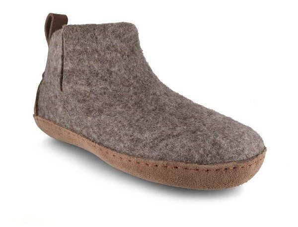 WoolFit Yeti Filzboots hohe Hausschuhe mit Ledersohle, handgefilzt aus 100% Wolle von WoolFit