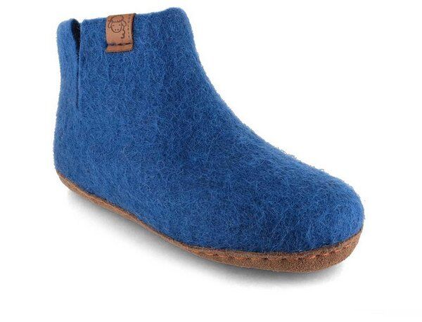 WoolFit Yeti Kids Hüttenschuhe aus 100% Wolle mit Ledersohle von WoolFit