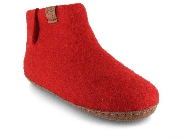 WoolFit Yeti Kids Hüttenschuhe aus 100% Wolle mit Ledersohle von WoolFit