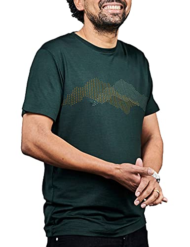 Woolday I Merino T-Shirt Herren Rundhals aus 100%, superfeiner Merinowolle mit Aufdruck I Stoff aus Deutschland, genäht in Portugal I Dunkelgrün I XXL von Woolday