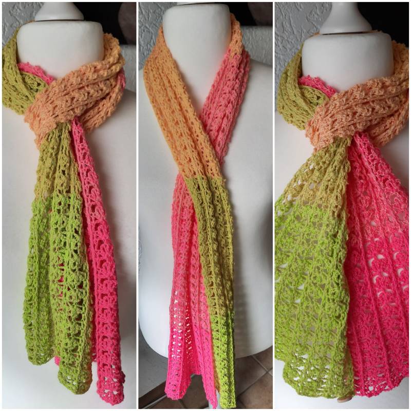 Leichter Gehäkelter Sommerschal - Stola Halstuch Unikat von WooldreamsbyMS