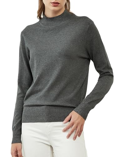 Woolen Bloom Damen Rollkragenpullover Strickpullover Stretch Pullover Elegant Strickpulli Langarm Sweater für Herbst Winter von MessBebe