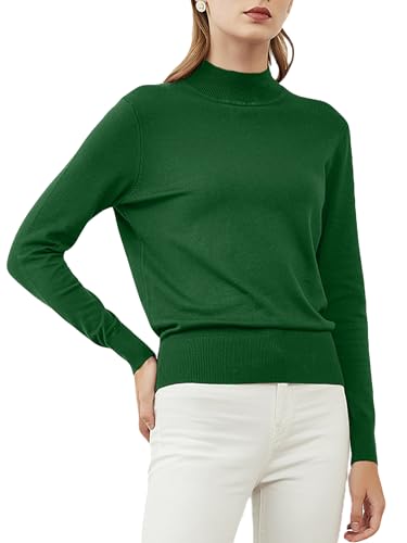 Woolen Bloom Women’s Turtleneck Sweater Knitted Jumper Autumn Loose Sweatshirt Casual Classic Elegant Knitted Jumper Long Sleeve Tops von MessBebe