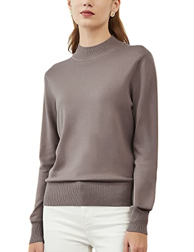 Woolen Bloom Damen Rollkragenpullover Strickpullover Stretch Pullover Elegant Strickpulli Langarm Sweater für Herbst Winter von Woolen Bloom